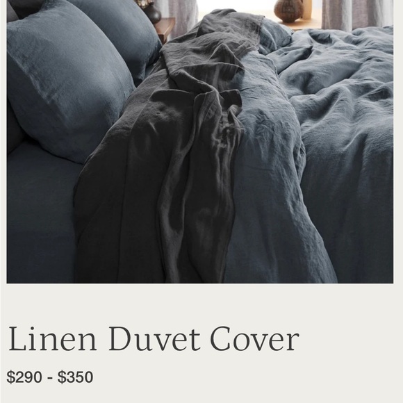 Parachute Linen Duvet Cover in Charcoal and Slate - Picture 1 of 6